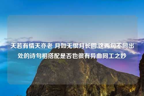 天若有情天亦老 月如无恨月长圆,这两句不同出处的诗句相搭配是否也很有异曲同工之妙