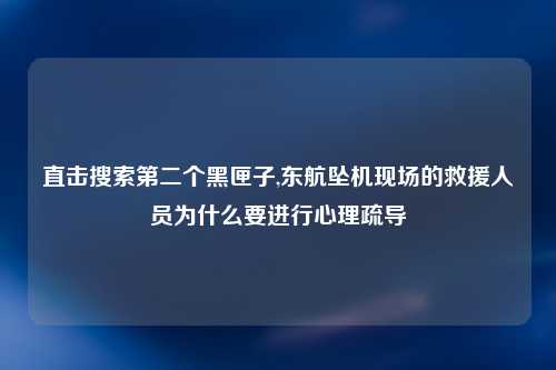 直击搜索第二个黑匣子,东航坠机现场的救援人员为什么要进行心理疏导