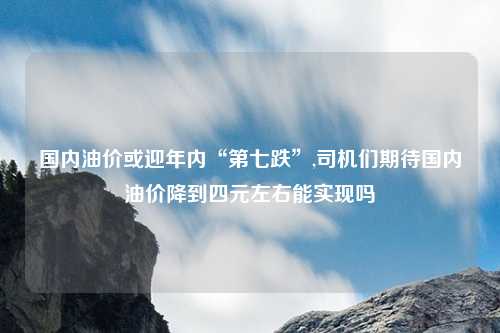国内油价或迎年内“第七跌”,司机们期待国内油价降到四元左右能实现吗
