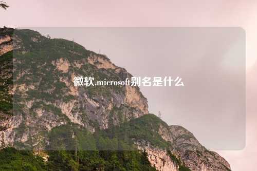 微软,microsoft别名是什么
