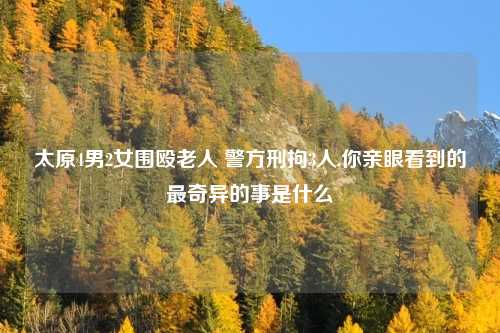 太原4男2女围殴老人 警方刑拘3人,你亲眼看到的最奇异的事是什么