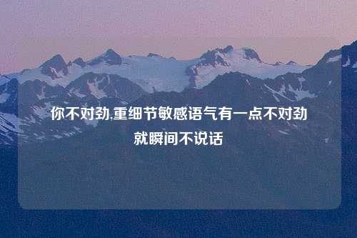 你不对劲,重细节敏感语气有一点不对劲
就瞬间不说话