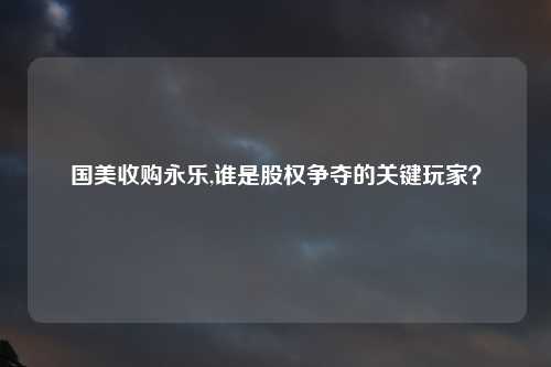 国美收购永乐,谁是股权争夺的关键玩家？