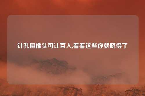 针孔摄像头可让百人,看看这些你就晓得了