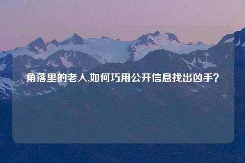 角落里的老人,如何巧用公开信息找出凶手？