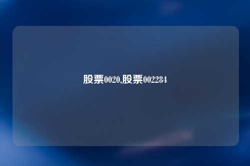 股票0020,股票002284