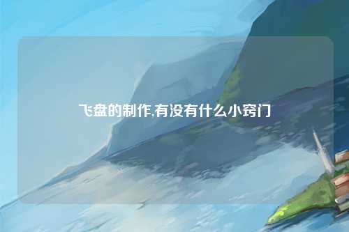 飞盘的制作,有没有什么小窍门