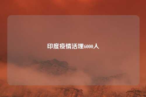 印度疫情活埋6000人