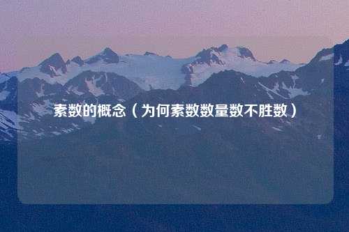 素数的概念（为何素数数量数不胜数）