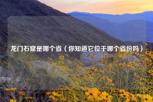 龙门石窟是哪个省（你知道它位于哪个省份吗）