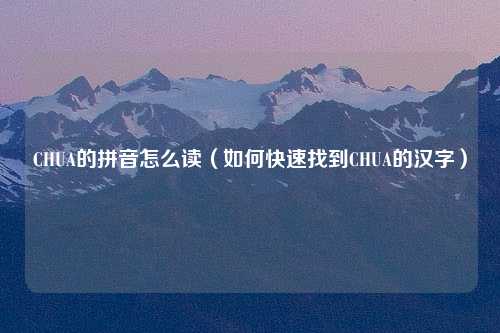 CHUA的拼音怎么读（如何快速找到CHUA的汉字）
