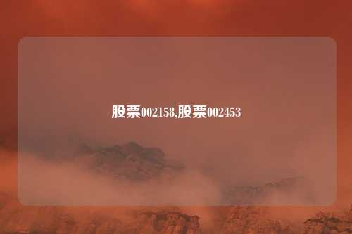 股票002158,股票002453