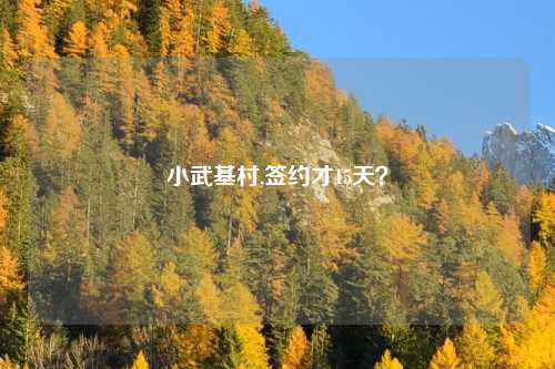 小武基村,签约才15天？