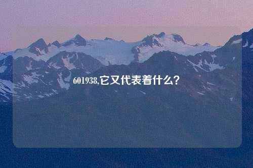601938,它又代表着什么？
