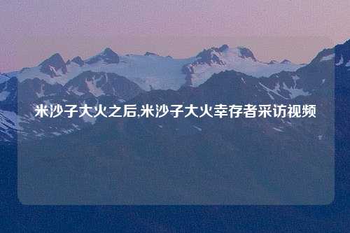 米沙子大火之后,米沙子大火幸存者采访视频