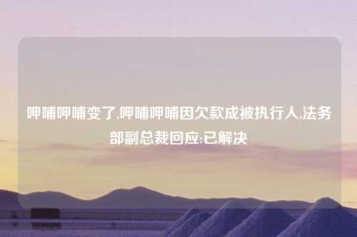 呷哺呷哺变了,呷哺呷哺因欠款成被执行人,法务部副总裁回应:已解决