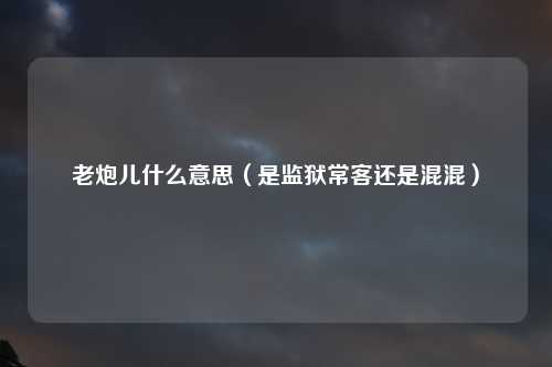 老炮儿什么意思（是监狱常客还是混混）