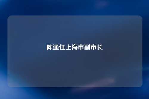 陈通任上海市副市长