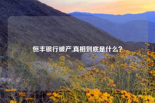 恒丰银行破产,真相到底是什么？