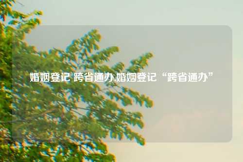 婚姻登记 跨省通办,婚姻登记“跨省通办”