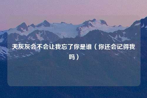 天灰灰会不会让我忘了你是谁（你还会记得我吗）
