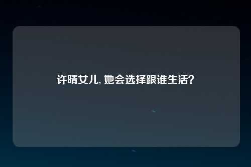 许晴女儿, 她会选择跟谁生活？