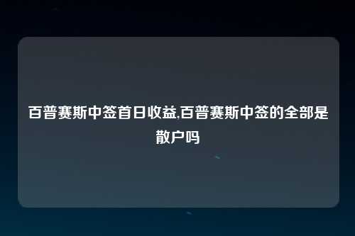 百普赛斯中签首日收益,百普赛斯中签的全部是散户吗