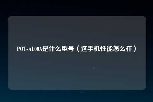 POT-AL00A是什么型号（这手机性能怎么样）