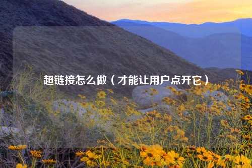 超链接怎么做（才能让用户点开它）