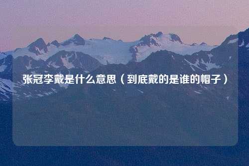 张冠李戴是什么意思（到底戴的是谁的帽子）