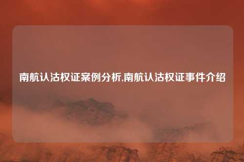 南航认沽权证案例分析,南航认沽权证事件介绍