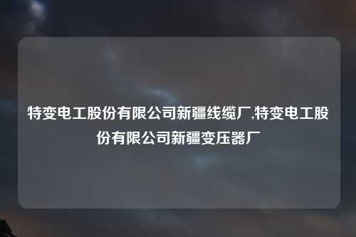 特变电工股份有限公司新疆线缆厂,特变电工股份有限公司新疆变压器厂