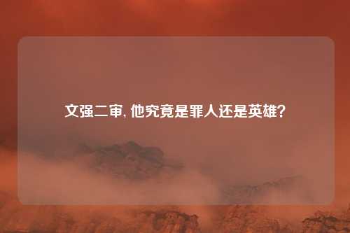 文强二审, 他究竟是罪人还是英雄？