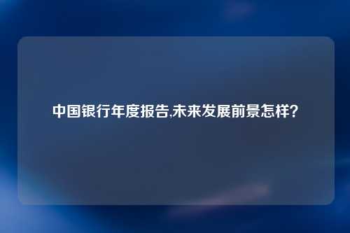 中国银行年度报告,未来发展前景怎样？