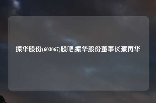 振华股份(603067)股吧,振华股份董事长蔡再华