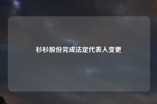 杉杉股份完成法定代表人变更