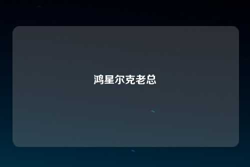 鸿星尔克老总