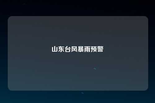 山东台风暴雨预警