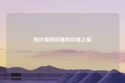 统计局回应猪肉价格上涨