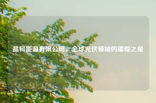 晶科能源有限公司，全球光伏领域的璀璨之星