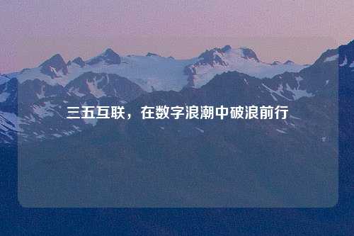三五互联，在数字浪潮中破浪前行