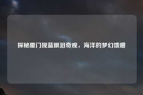 探秘厦门现蓝眼泪奇观，海洋的梦幻馈赠