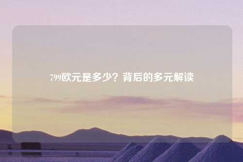 799欧元是多少？背后的多元解读