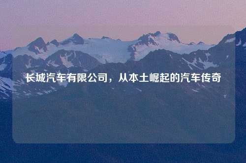 长城汽车有限公司，从本土崛起的汽车传奇