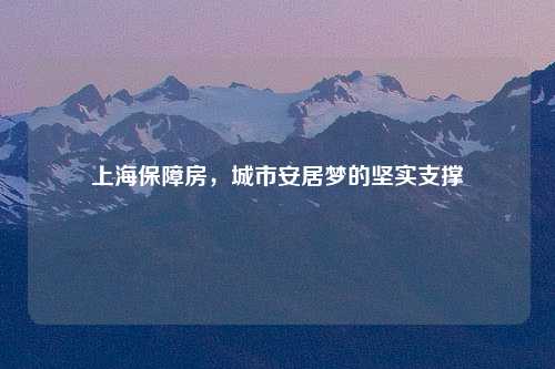 上海保障房，城市安居梦的坚实支撑