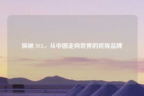 探秘 TCL，从中国走向世界的民族品牌