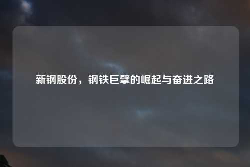 新钢股份，钢铁巨擘的崛起与奋进之路