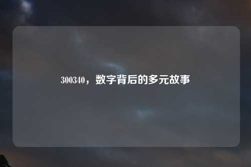 300340，数字背后的多元故事