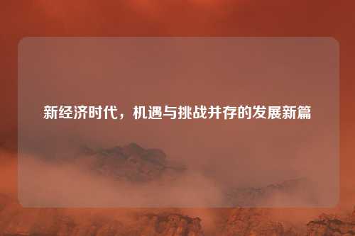 新经济时代，机遇与挑战并存的发展新篇