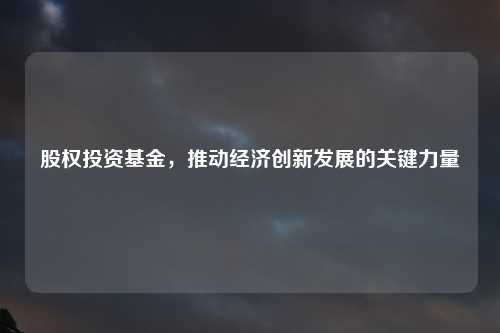 股权投资基金，推动经济创新发展的关键力量
